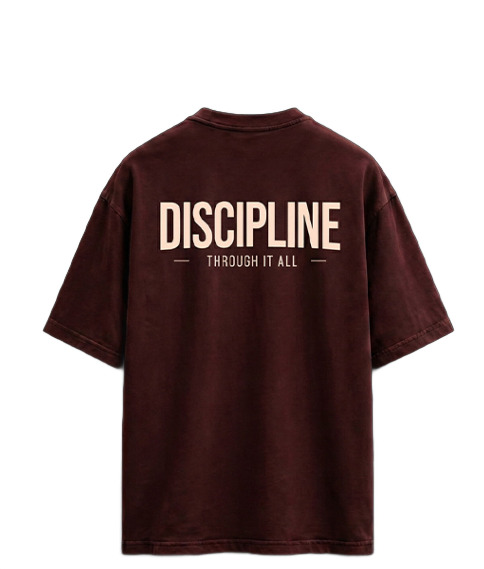 Discipline Tee — Minimal Premium — Maroon