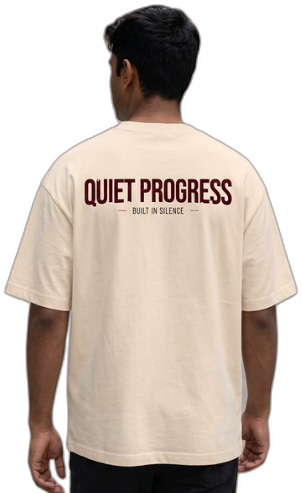 Quiet Progress Tee — Minimal Premium — Cream