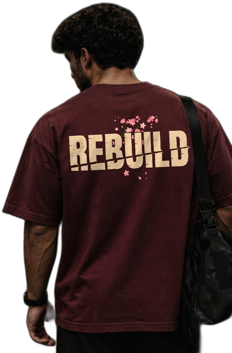 REBUILD Tee — Awakening — Burgundy