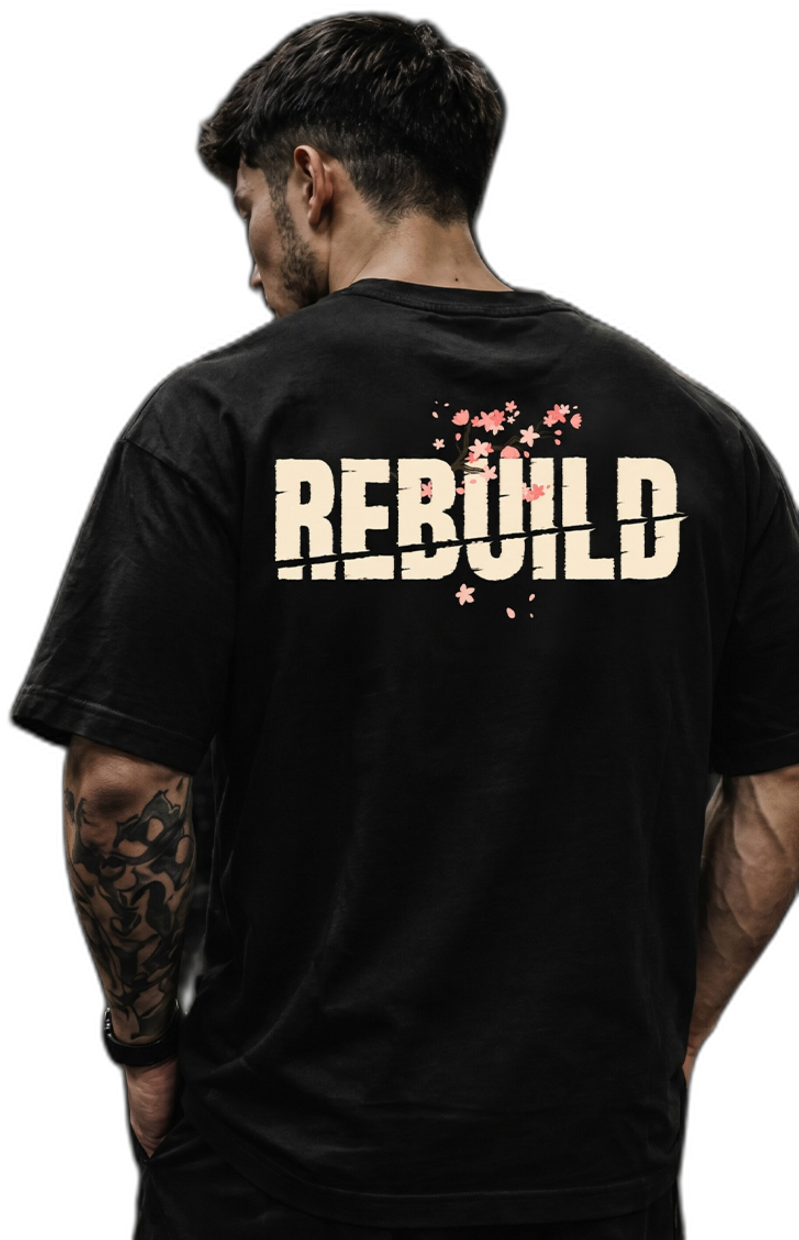REBUILD Tee — Sakura — Onyx