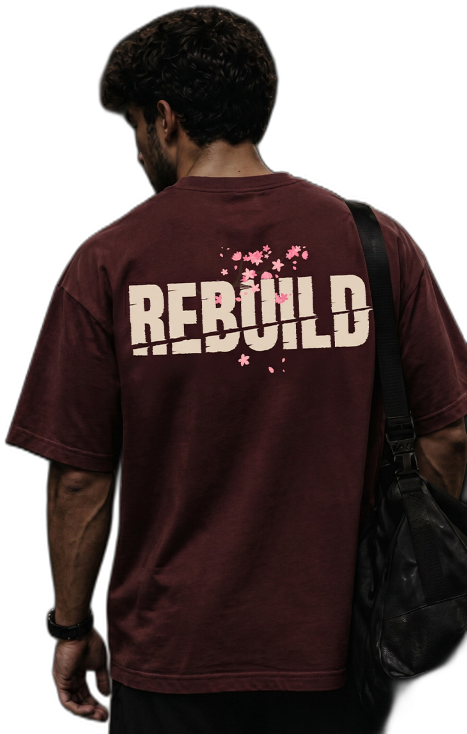 REBUILD Tee — Sakura — Burgundy